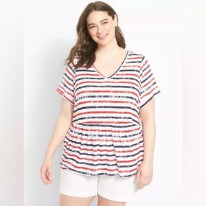 Lane Bryant V-Neck Babydoll Tee